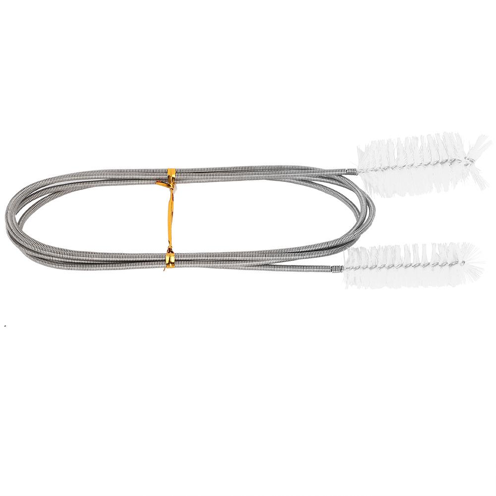 Flexible Hose Cleaning Brush Stainless Steel Filter Pump Spring Brush Double Ended Brush(White )
