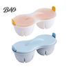 Double Egg Poacher Dual Cavity Microwave with Lid, Heat Resistant Plastic Steamer Hole Steamer, Compact Cooker Quick Breakfast Tool Safe Cookware