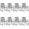 VidaXL Set of 8 Garden Chairs with Cushions, Patio Seats, Dining Chairs, Outdoor Patio Furniture, 3078222