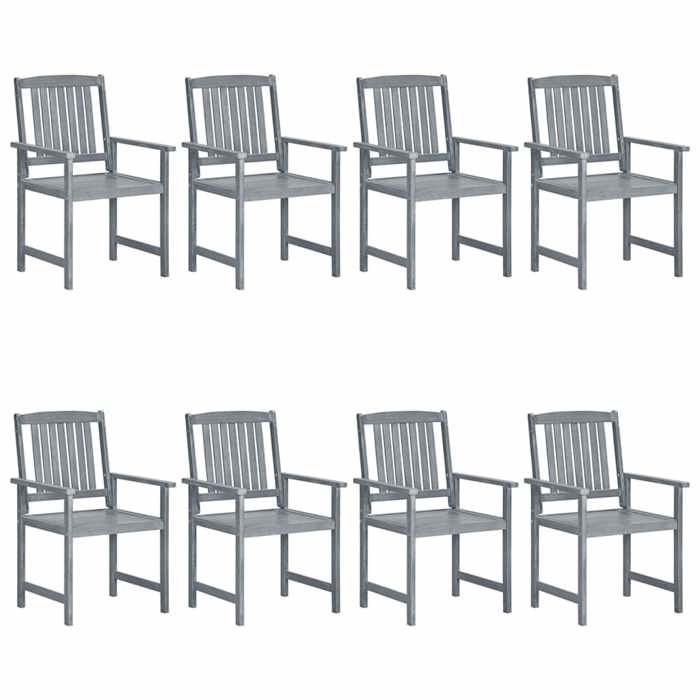 VidaXL Set of 8 Garden Chairs with Cushions, Patio Seats, Dining Chairs, Outdoor Patio Furniture, 3078222