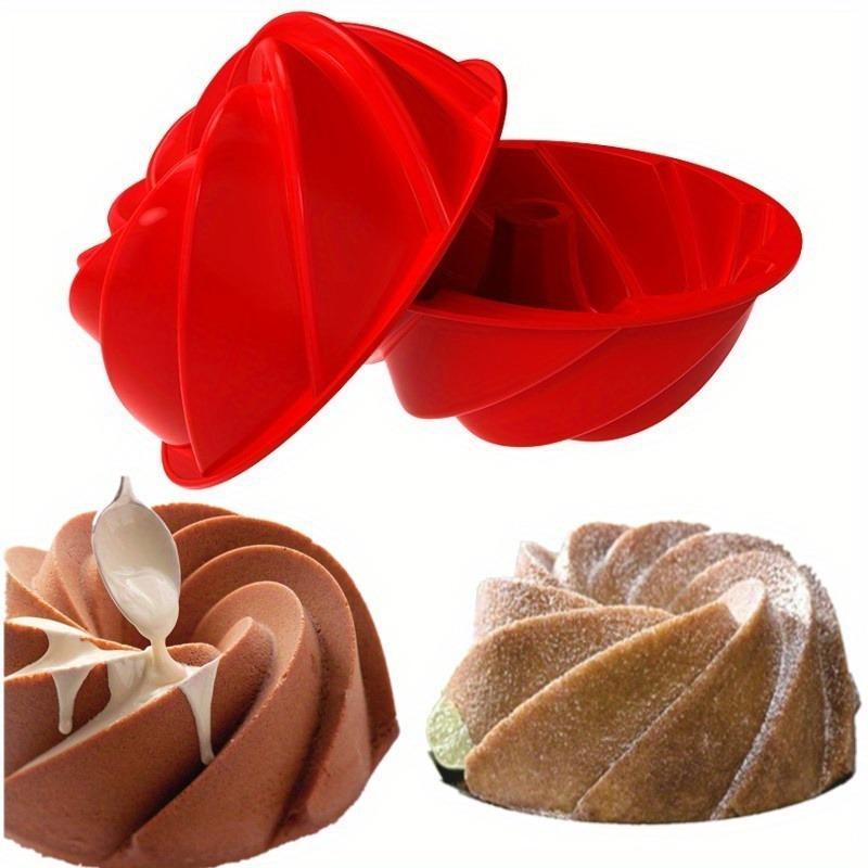 1pc High Quality Silicone Cyclone Cake Mold High Temperature Resistant Household Oven Baking Pan Steamed Cake Mold Baking Tools