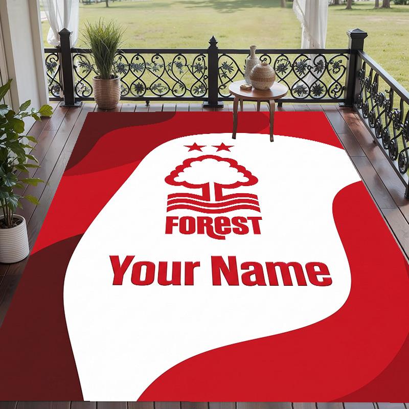 Custom Text Printed Rug Nottingham Forest FC Non Slip Floor Carpet For Home Room Decor