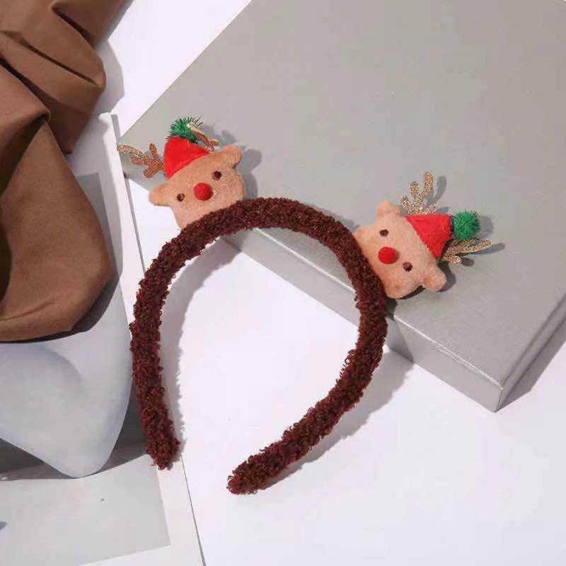Christmas Hair Hoop Girls Plush Reindeer Antlers Deer Ear Christmas Party Cosplay Headbands Festival Hair Accessories Gifts