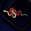 Unique Snake Brooch Crystal Metal Snake Badge Pin For Various Outfit Formal Event Chinese New Year Celebration Jewelry