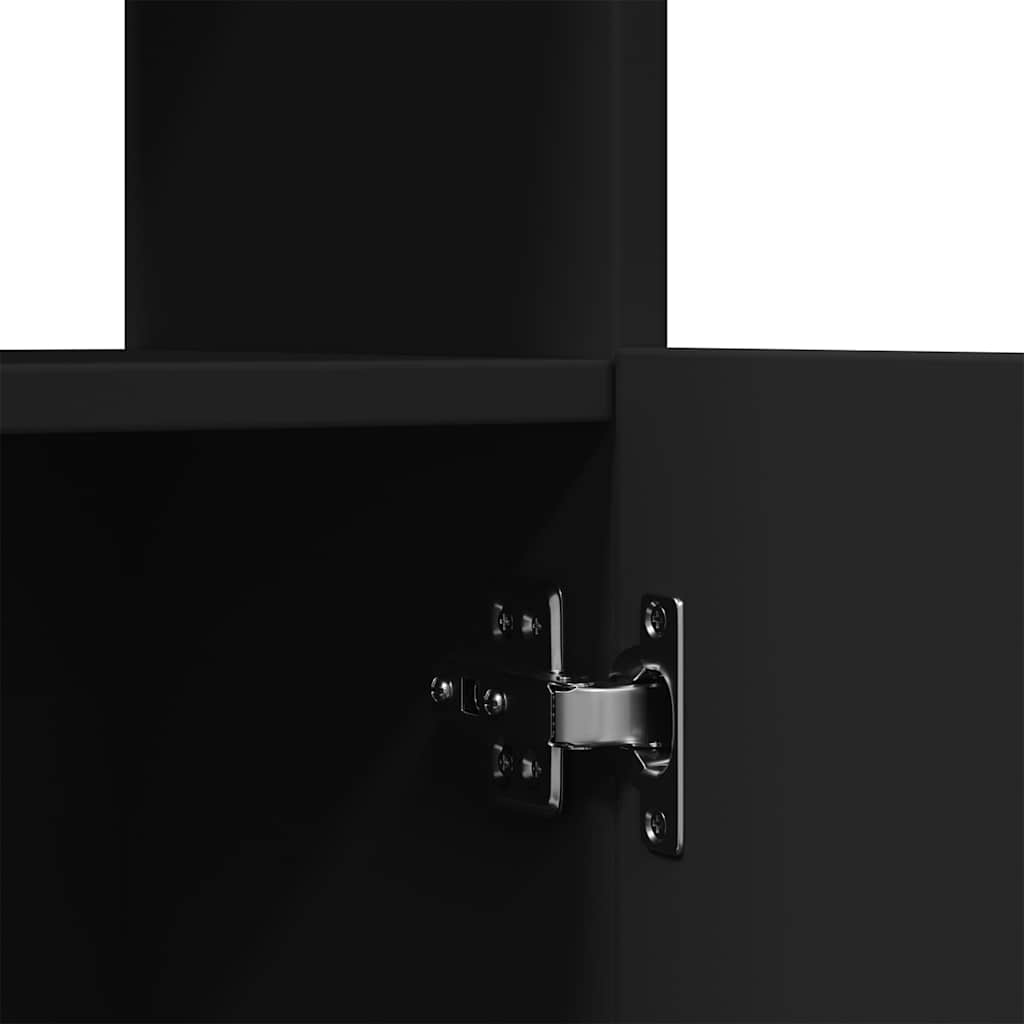 Highboard Black 92x33x140 cm Engineered Wood