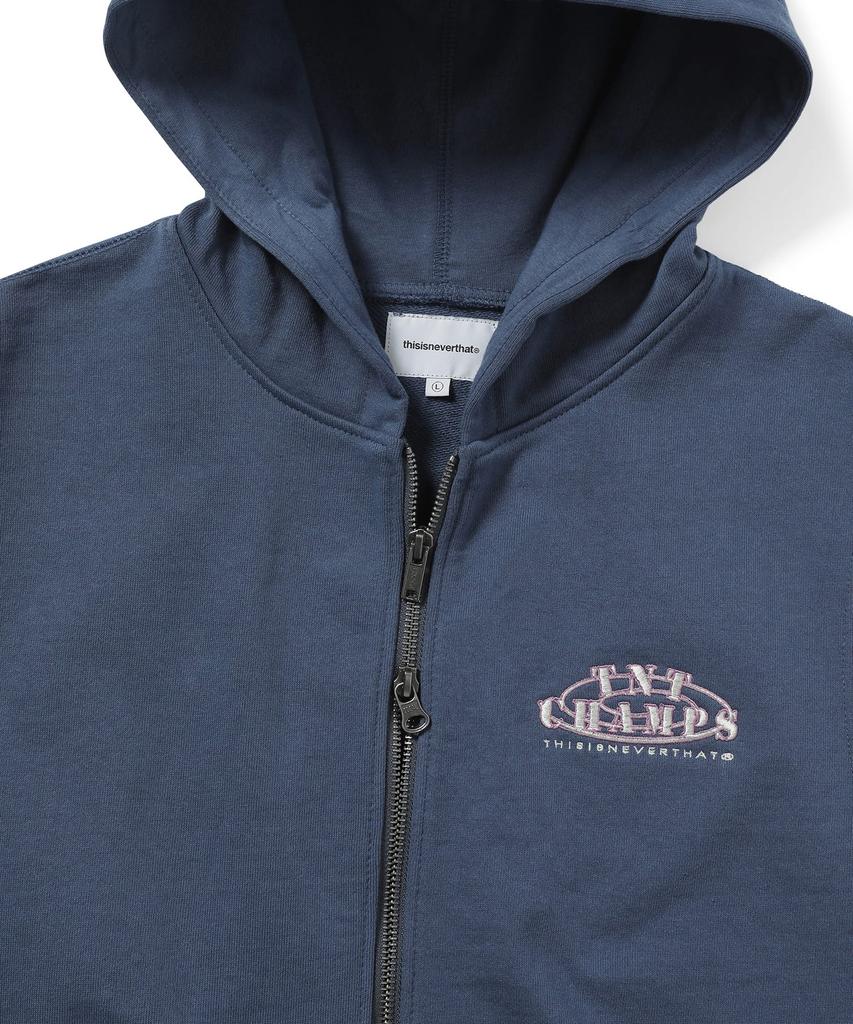Thisisneverthat Felpa con cappuccio senza maniche con zip Deep Water