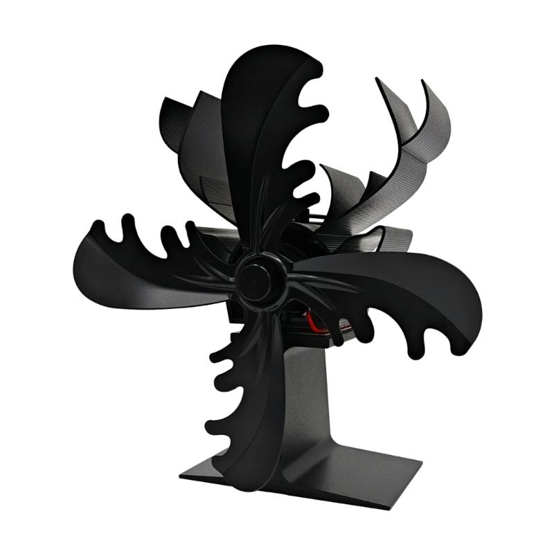Christmas Fireplace Fan 4Blades Stove Fan Without Power Fireplace Fan for Wood Stove Quiet Operation чёрный