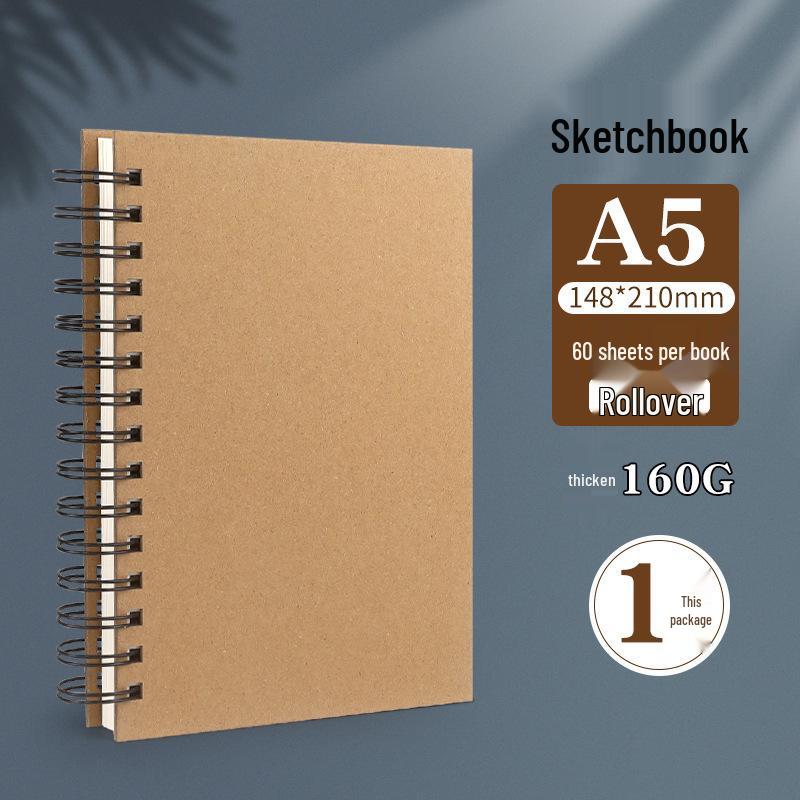 Thickened A3 One-piece Sketchbook, 32K Art Student Drawing Book, Spiral 8K Marker.