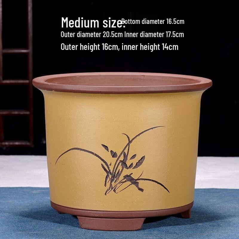 HC Zhuchuang Jingpin Large Ceramic Zisha Orchid Pot