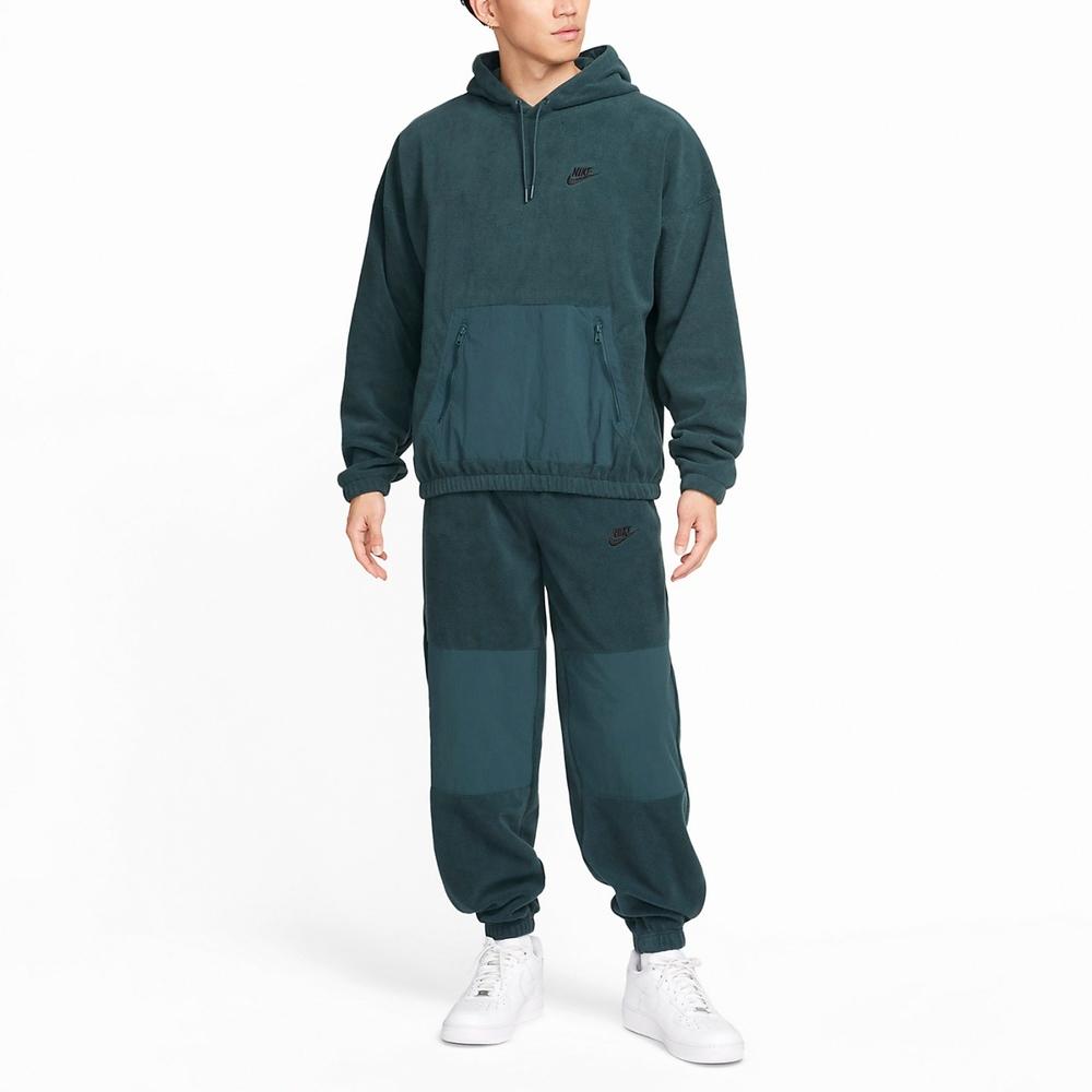 Nike Solid Color Hooded Casual Long-Sleeve Sweatshirt Men Tops Blue Green FB8389-328