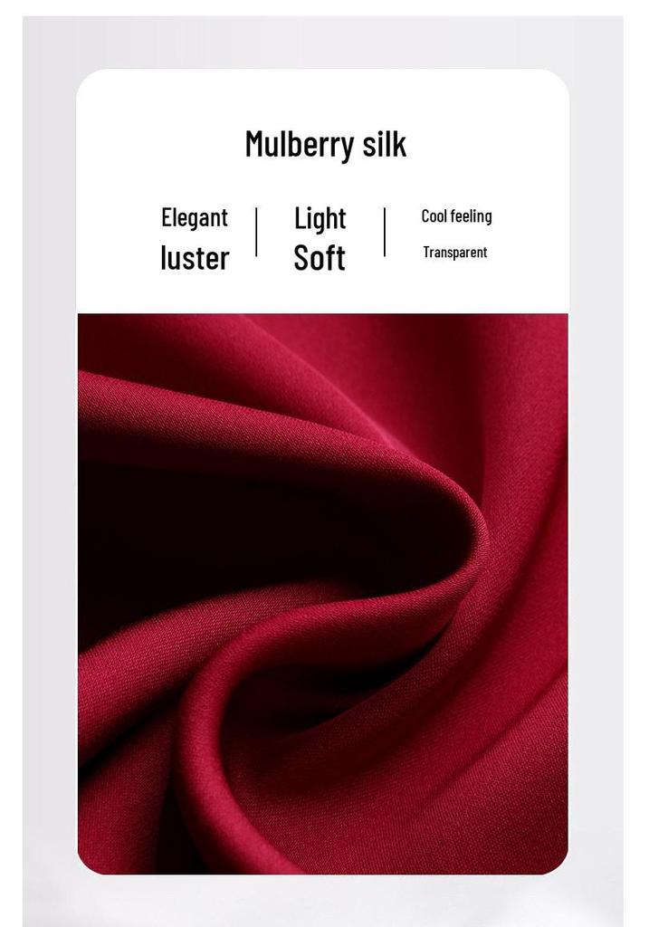 Elegant 2026 Mulberry Silk A-line Midi Dress - Fashionable Round Neck Design