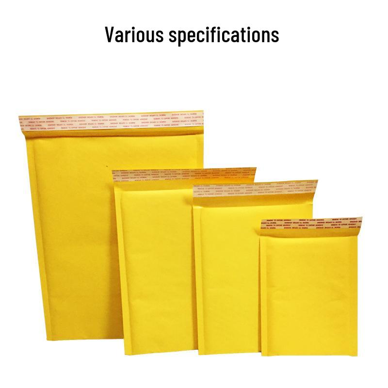 Yellow Kraft Shockproof Bubble Mailer - Self-Sealing Cross-Border Packaging Envelope