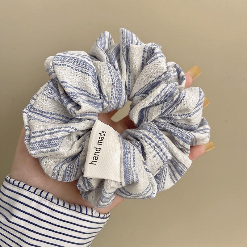 Refreshing Striped Hair Band, Niche Japanese And Korean Ins Blogger With The Same Large Intestine Hair Band, Fashionable Commuter Atmosphere, Hair