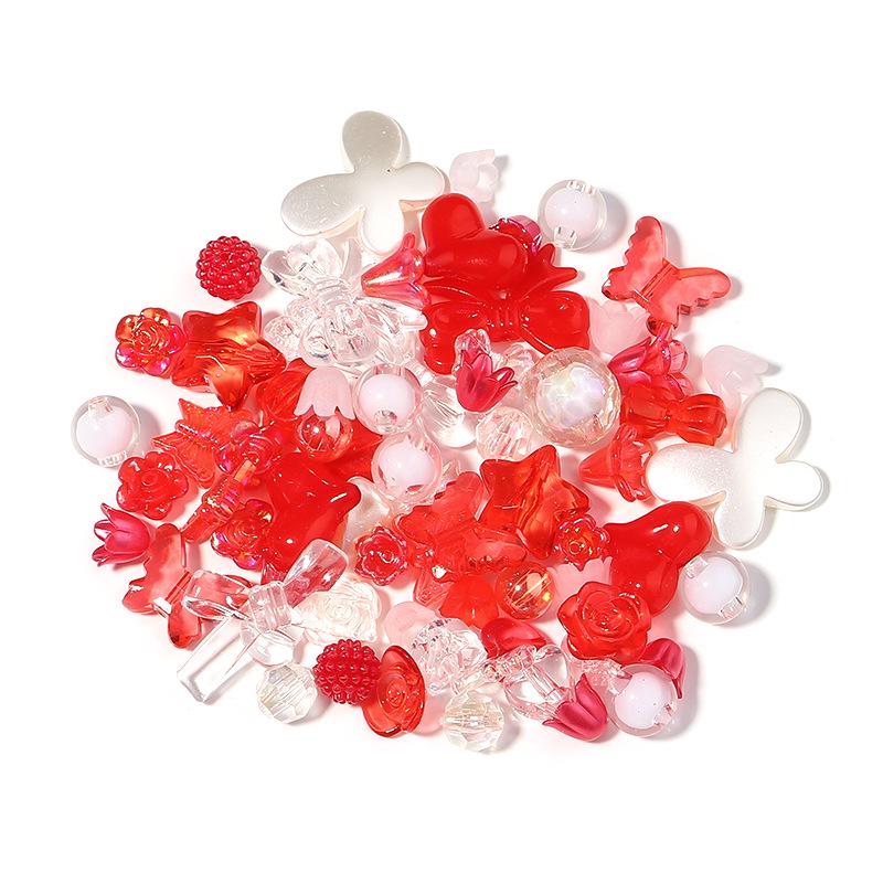 Cartoon Acrylic Beaded Phone Chain - DIY Lanyard with Random Mixed Style Loose Beads