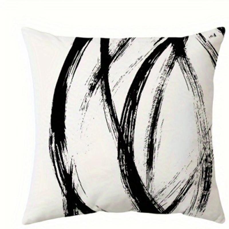 Современная абстрактная чернильная дудл-арт черно-белая наволочка Подходит для дивана автомобиля спальни декоративная наволочка для подушки 16x16Inch