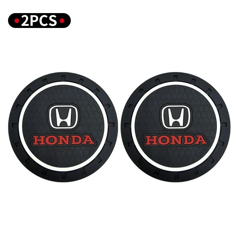 1/2pcs Car Coasters Water Cup Holder Pads Cup Slot Non-Slip Mat Interior Accessories For Honda civic accord cr-v fit crosstour FL3