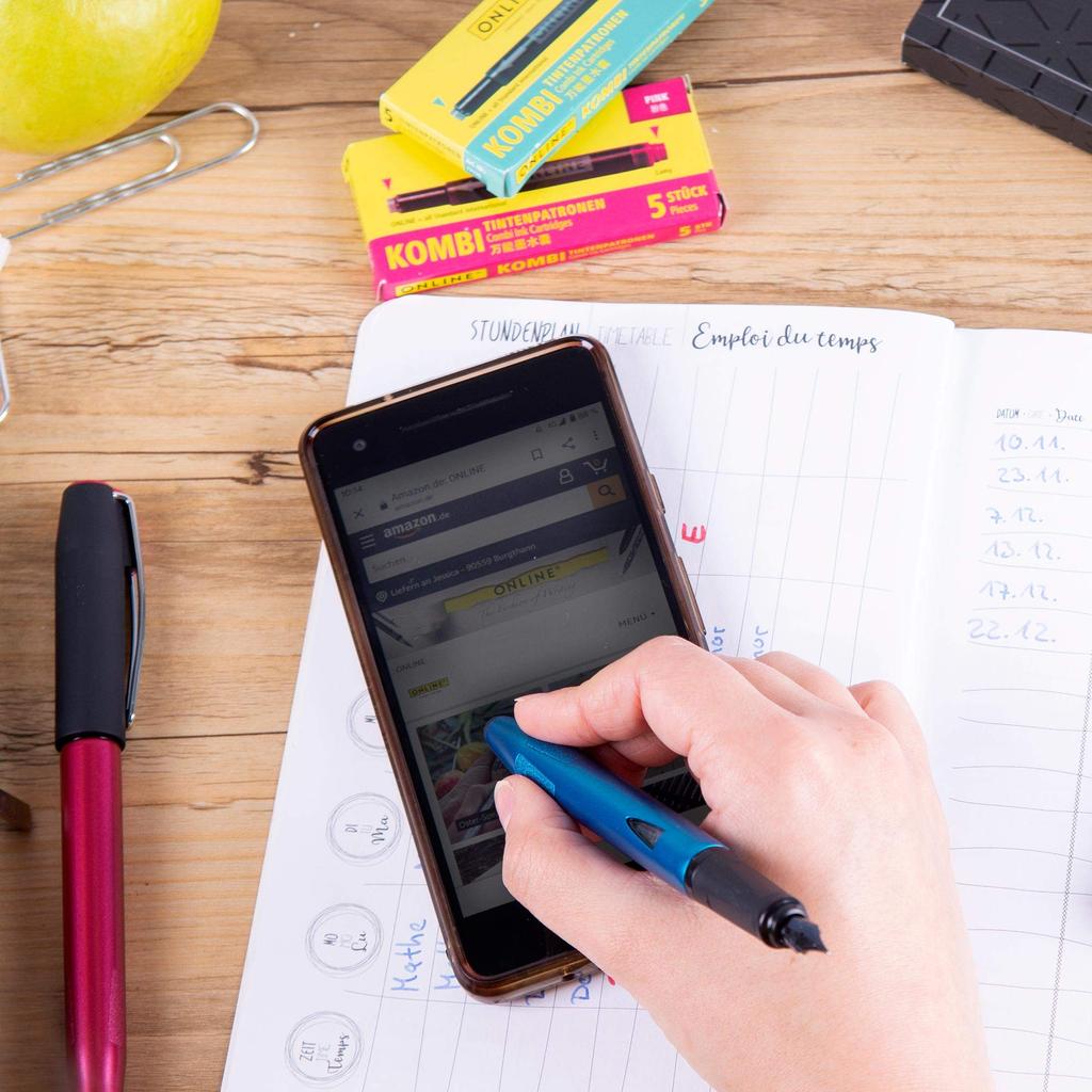 ONLINE Switch Plus Petrol Fountain F Fine 26007 with Officially Imported Pen, Nib, Stylus,