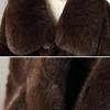 Winter Women's Mink Coat Fluffy Luxury Mid-Length Fur Coat with Fox Fur Collar