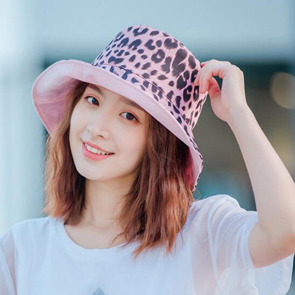 Summer Leopard Printing Double Sided Sunscreen Bucket Hat
