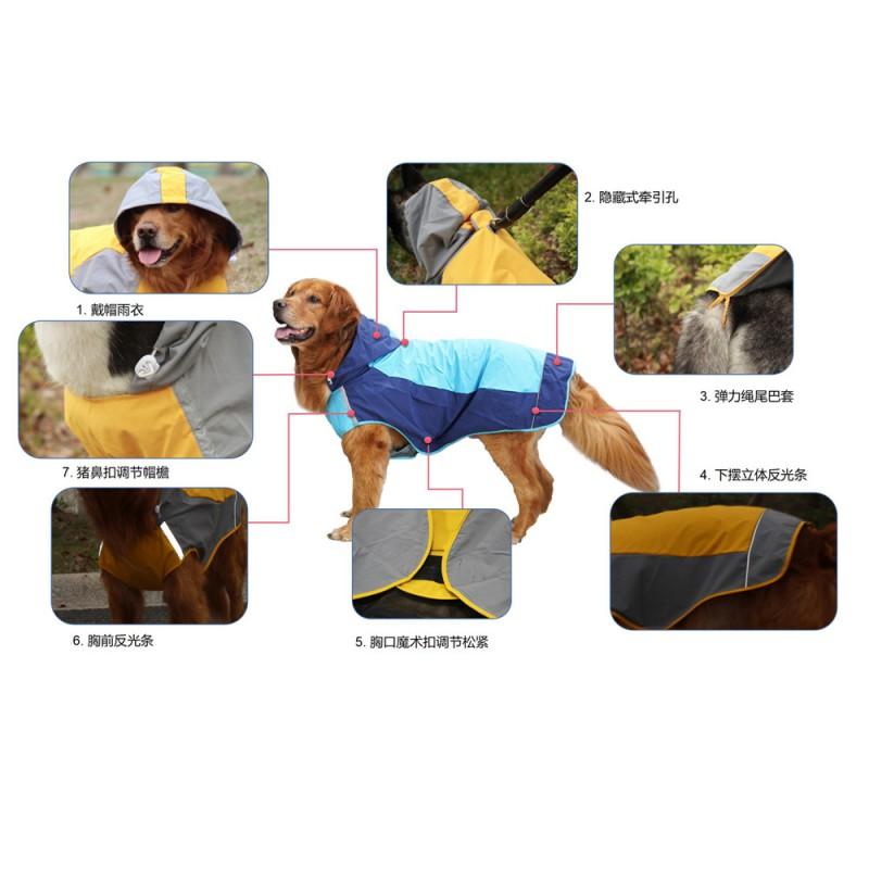 Waterproof Pet Raincoat Large Dogs - Breathable Outdoor Dog Jacket In Yellow Green Blue Orange