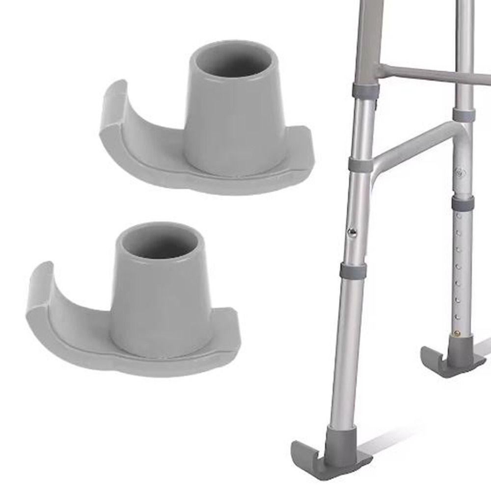 4Pcs Grey Walker Ski Glide Stability Walker Foot Pads Universal Elderly Ski Glides  For Walking Cane