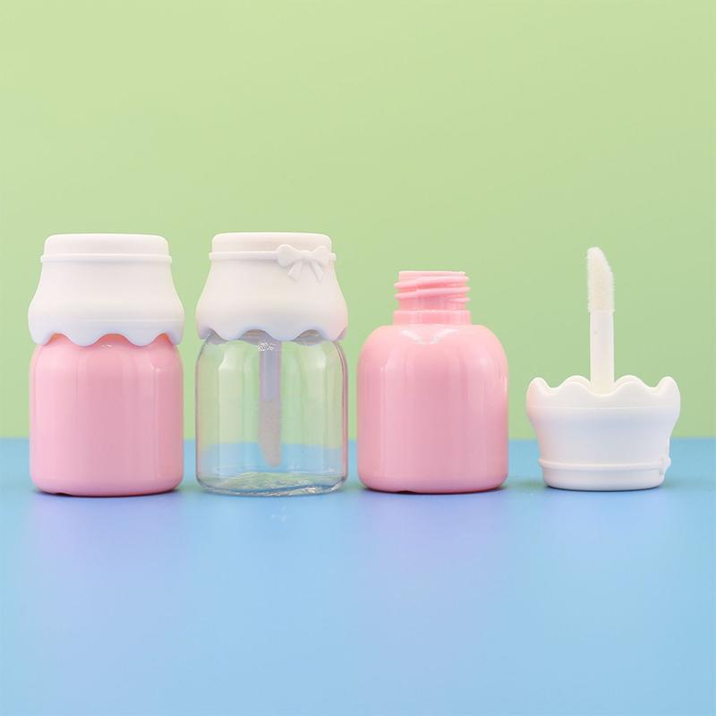 8Ml Milk Bottle Cute Lip Gloss Tube Transparent Pink Empty Bottle Lips Glaze Sample Container Makeup Packaging Material Travel