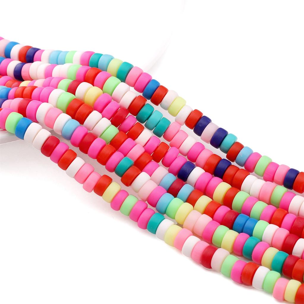 115 ks Měkké keramické korálky Hliněné ploché korálky pro DIY výrobu náramků, náhrdelníků a šperků
