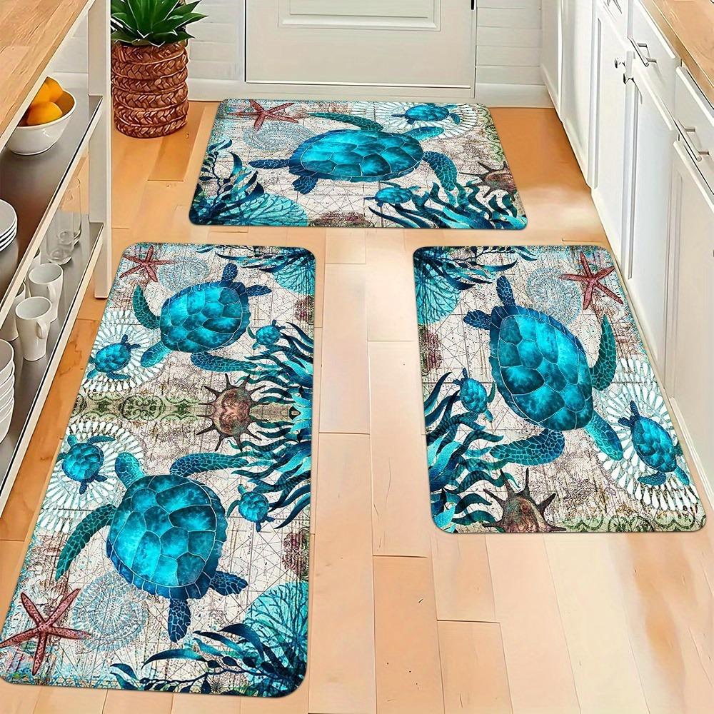 1PC Coastal Marioe Life Kitchen Rug Non-Slip Door Mat Pop design Bathroom Rug Bath Mat Carpet for Home Sink Laundry Decor