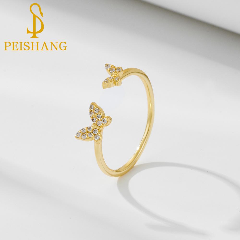 

PEISHANG Light Luxury Fashion Sense Niche Design Стерлинговое серебро Бабочка Открытое кольцо Женское Тонкое Сечение Пальцы Ювелирные Изделия