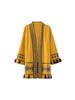 Damen Gelbe Ethnische Quasten Strickjacke Mantel