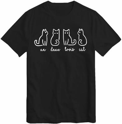 Un Deux Trois Cat T-Shirt French Cat Cute Crazy Cat Lover TShirt Kitty Shirt Tee