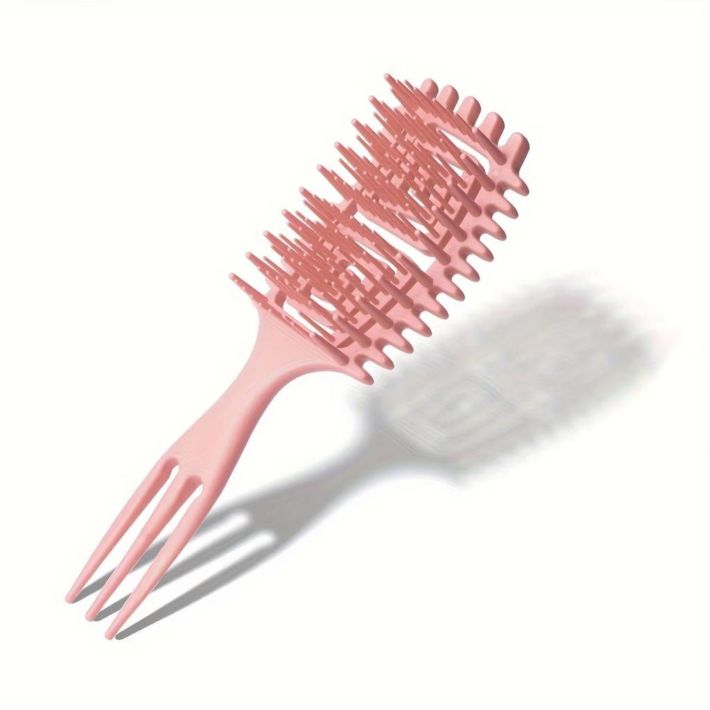 1pc 3-Prong Hollow Back Wet Curly Brush - Detangling Reduces Hair Pulling, Blow Drying Safe, Unisex Styling Tool ,hairbrush