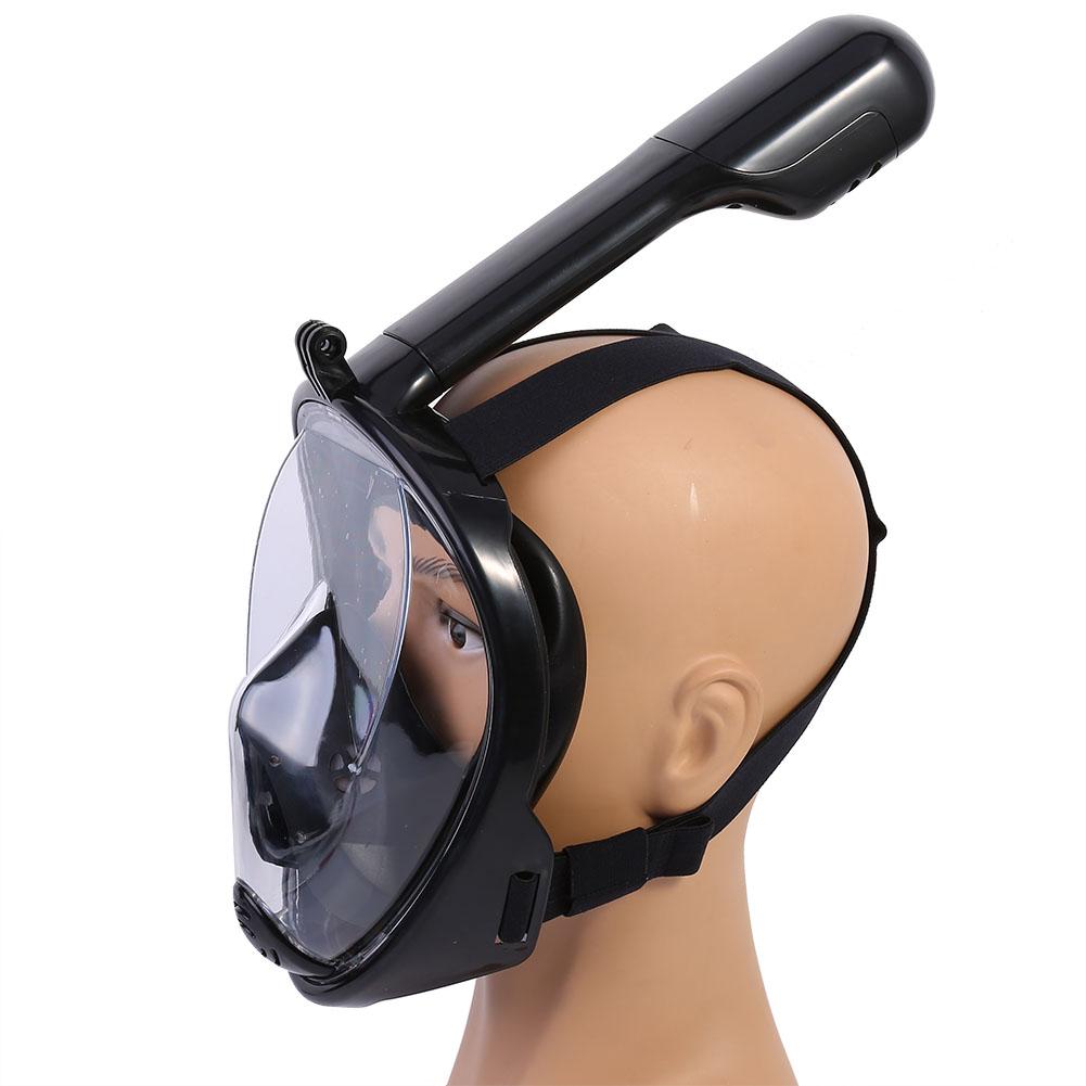 Full Face Snorkeling Mask 180 degrees  View Mask for Kids with Bonus Earplugs (Black S M for Kid)
