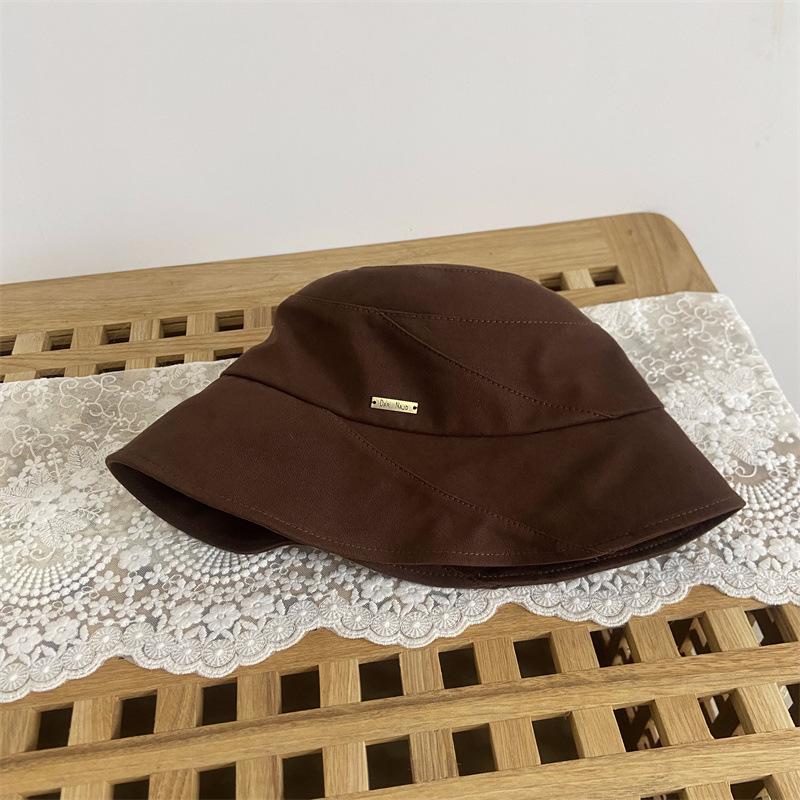 Outdoor Simple Bucket Hat Women Autumn and Winter Retro Face Small Bucket Hat Versatile Big Head Circumference Hat