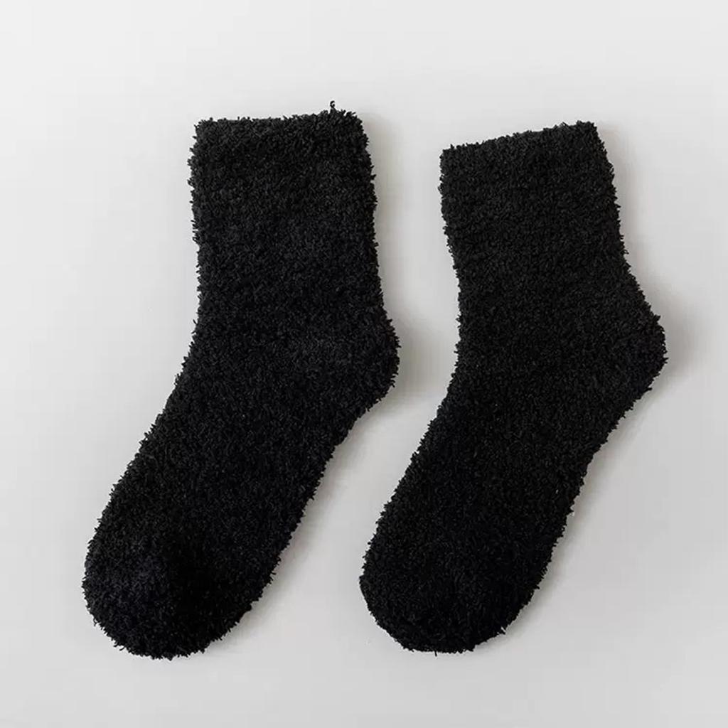 Ladies' Warm Plush Socks, Floor Socks, Candy Colored Medium Socks