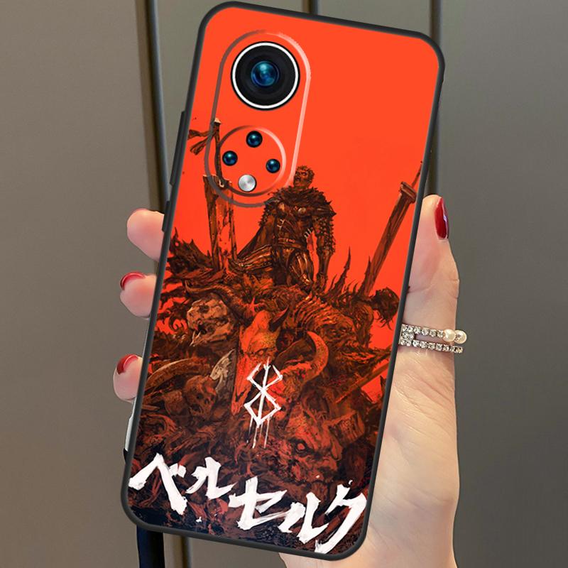 Berserk Guts Anime For Huawei P40 Lite P20 P30 Pro Nova 9 Nova 5T P Smart 2019 Case For Honor 50 8X 9X 10i