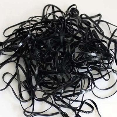 Small Black Seamless Elastic Hair Ties - Disposable Rubber Bands