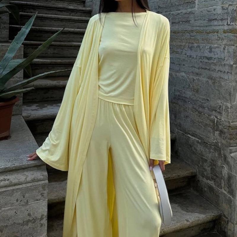 European and American Women's Summer Casual Cardigan Set