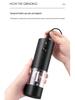 USB Rechargeable Electric Pepper Grinder, Adjustable Coarseness, Kitchen Automatic Black Pepper and Sea Salt Mill.