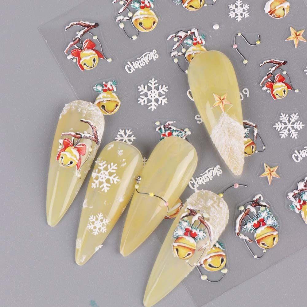 Manicure Ornaments Christmas Nail Decals DIY Nail Charms Christmas Nail Stickers   Nail Salon