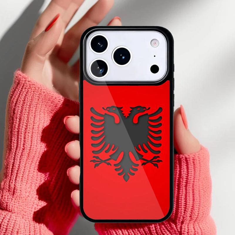 

Albania Flag Eagle Phone Case for iPhone 17 16 15 14 13 Pro Max Back Cover for 12 11 Pro Coque iPhone 15 Pro Max