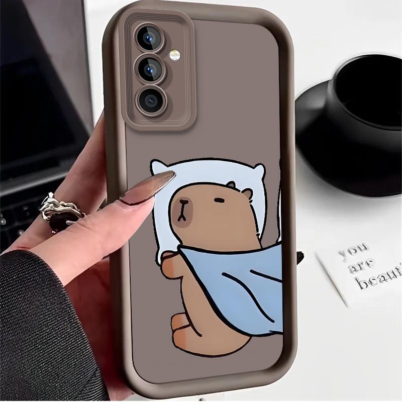

Cute Sleeping Capybara Case for Samsung Galaxy S25 Ultra Plus S24 S23 S22 S21 S20 FE A73 A72 A71 A56 A55 A54 5G A52 4G Cover Galaxy A51 4G