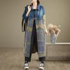 2024 Vintage Tie-Dye Patchwork Denim Trench Coat