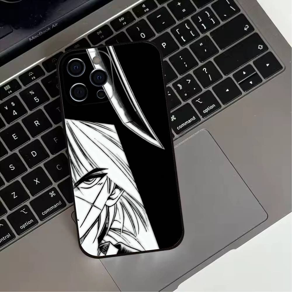 

Anime R-Rurouni Kenshin Phone Case For iPhone 17,16,15,14,13,12,11 Plus,Pro Max,XS,Soft Silicone Black Cover iPhone16pro