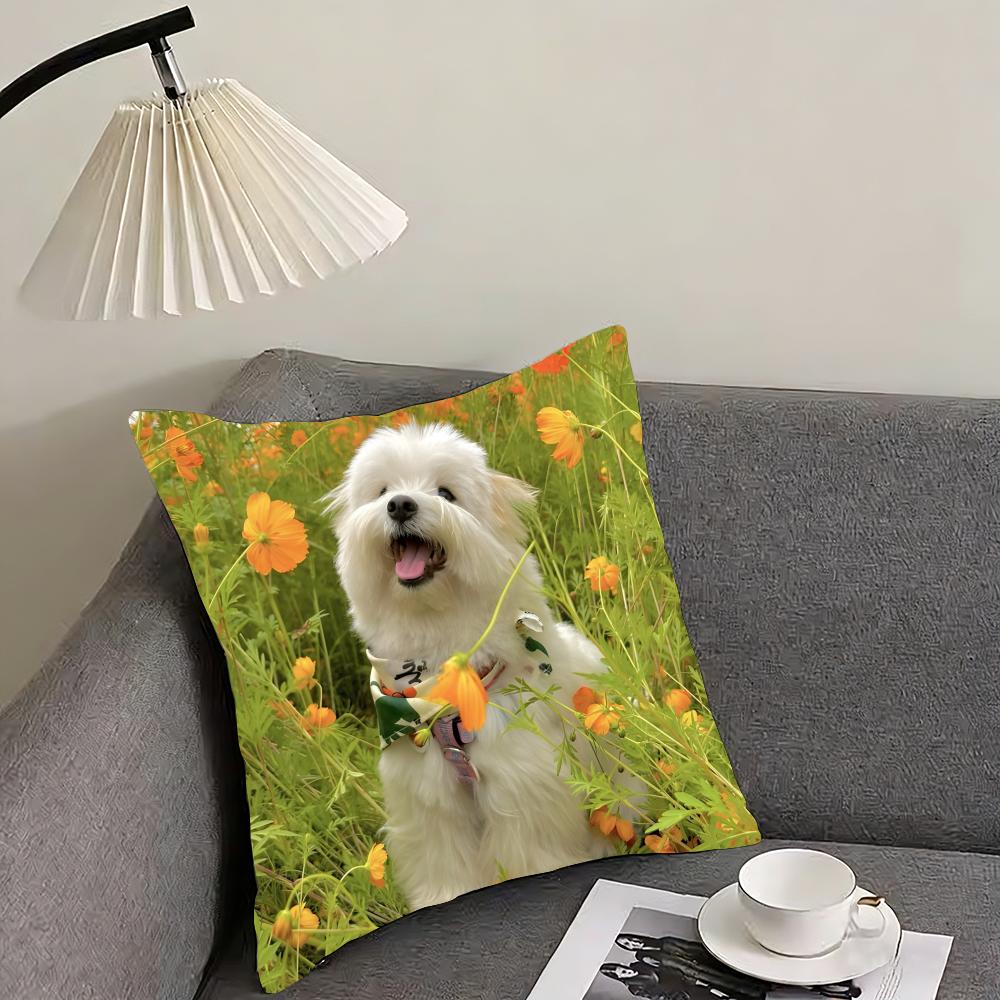 Cute Pet Animal Cushion Cover Reversible Plush Pillow Cover – For car, sofa, bedroom, perfect as a gift.