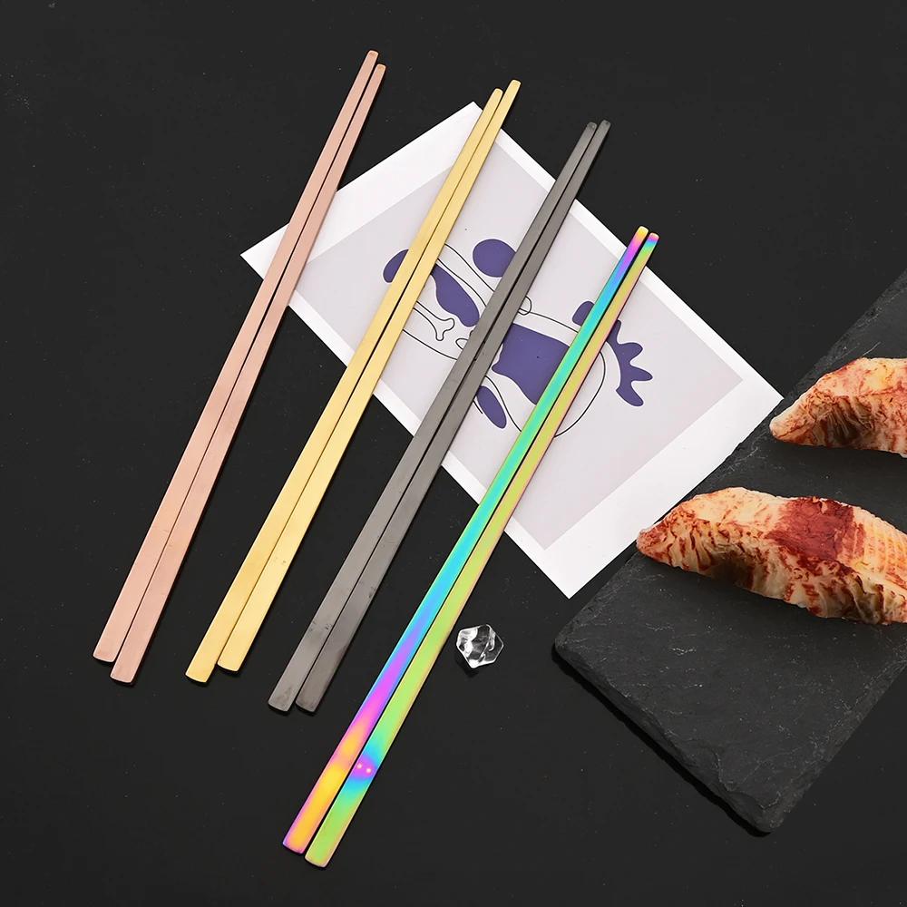 Matná sada příborů z nerezové oceli Sushi tyčinky Večeřové lžíce Sada 8 ks Nádobí Korejské hůlky Dezertní lžíce Sada příborů