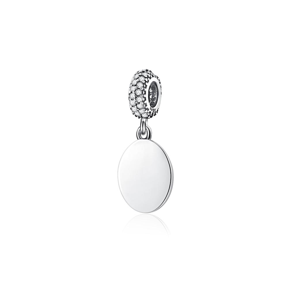 New 925 Plated Silver Beads Smooth surface Charms Fit Pan Bracelet DIY Gift Women