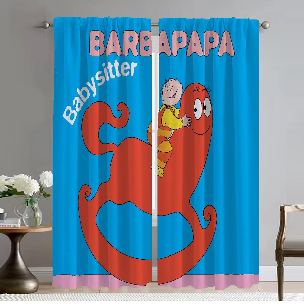 Zasłony zaciemniające Barbapapa na kamerę Zasłony do wnętrz domu 2 sztuki Zasłona do salonu Tiul do sypialni Rolety