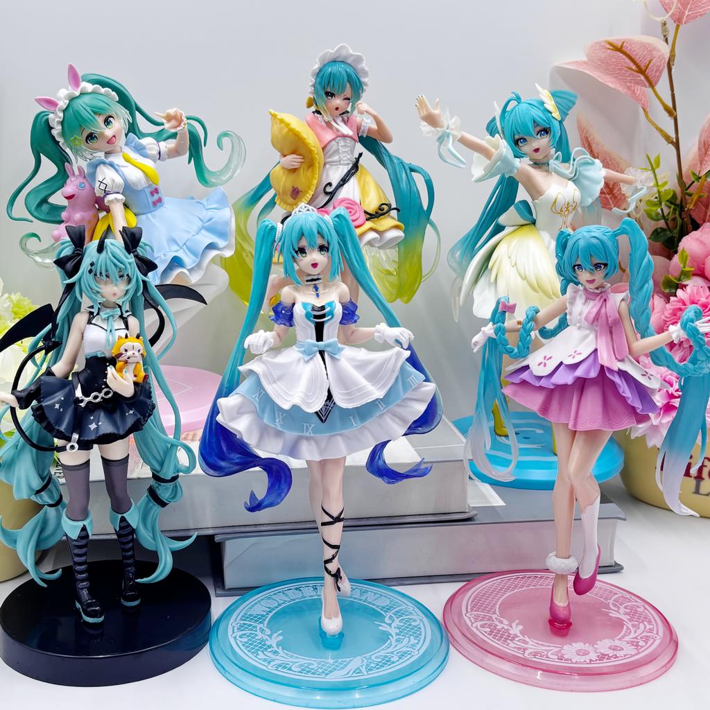 Hatsune Miki Anime Character Kawaii Pvc Model Standing and Sitting Doll Action Doll Collection Decorations Christmas Playthings Presents