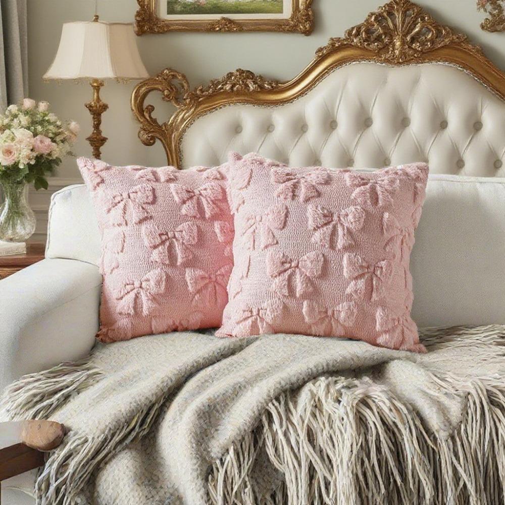 Comfortable Rabbit Throw Pillow Cover Square 45cm Pillowcase Warm Backrest Cover Living Room